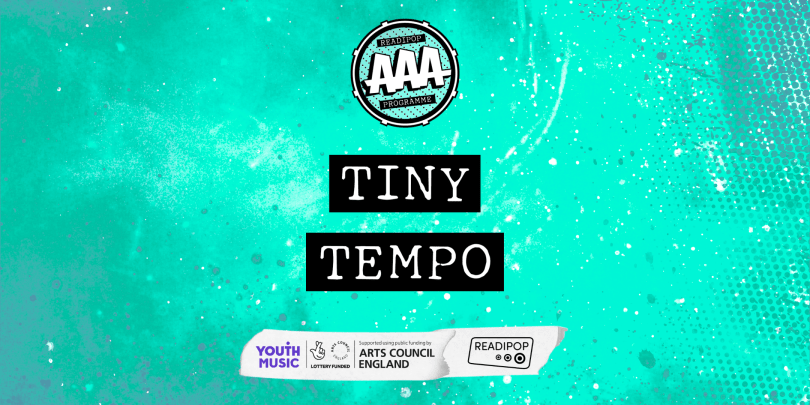 Blue background, Readipop logo and text reading "Tiny Tempo"