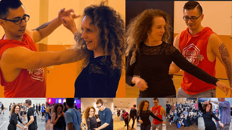 Montage of people dancing West Coast Swing