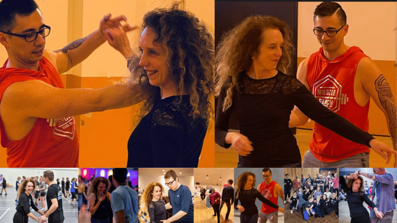 Montage of people dancing West Coast Swing