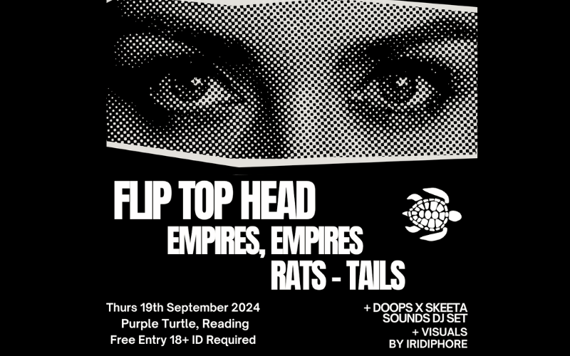We’re thrilled to announce @flipt0phead will be stopping off in Reading on their headline tour this September. Join us on Thursday the 19th as they bring their orchestral cult rock to the @purpleturtlereading stage. Support from Reading favourites @empires.empires. Plus South London dream rockers @_ratstails We’re also really looking forward to seeing the amazing visuals @iridiphore have been working on that will be shown during each set, be sure to check them out.  Free Entry, 18+ ID Required