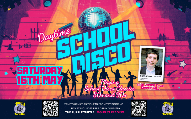 CLASS IS IN SESSION : ZAMMO’S BACK TO SCHOOL DISCO!  Dust off your blazers and tighten those ties! We’re heading back to the playground for the ultimate 80s & 90s throwback.  Joining us behind the decks is none other than Grange Hill legend Lee MacDonald (aka ZAMMO!). He’ll be spinning the biggest floor-fillers from the golden era of school discos.  Whether you were a high-flyer or a regular in detention, this is the reunion you actually want to attend.  FREE DRINK ON ENTRY WITH TICKET