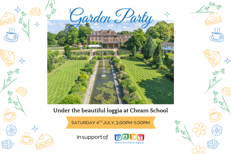 Photo of Cheam School formal gardens in the sunshine