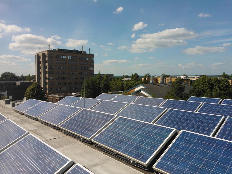 Solar PV panels on a rooftop