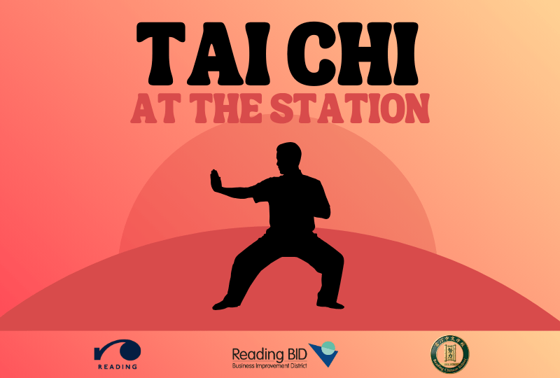 Silhouette of a figure practicing tai chi