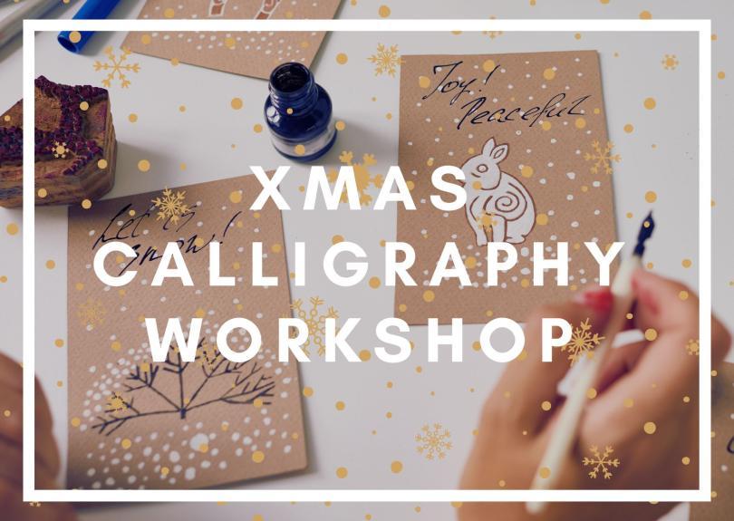 Xmas calligraphy and christmas cards