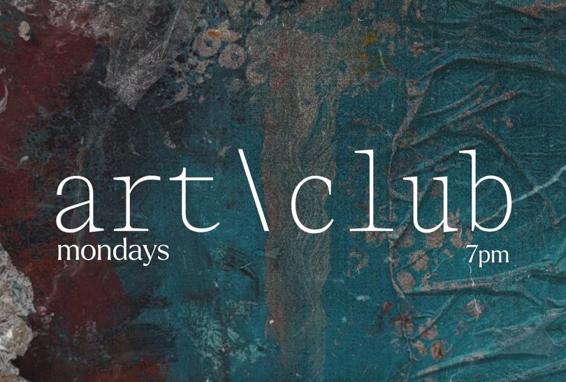 art\club over an abstract oil painted background