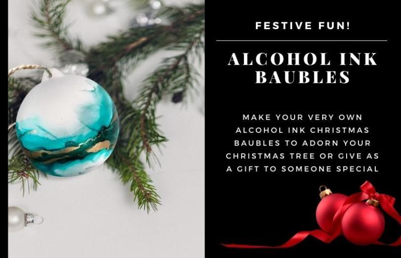 Christmas bauble decorating workshop fun Caversham Reading Berkshire 2022
