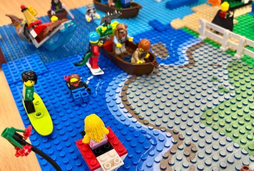 LEGO beach scene