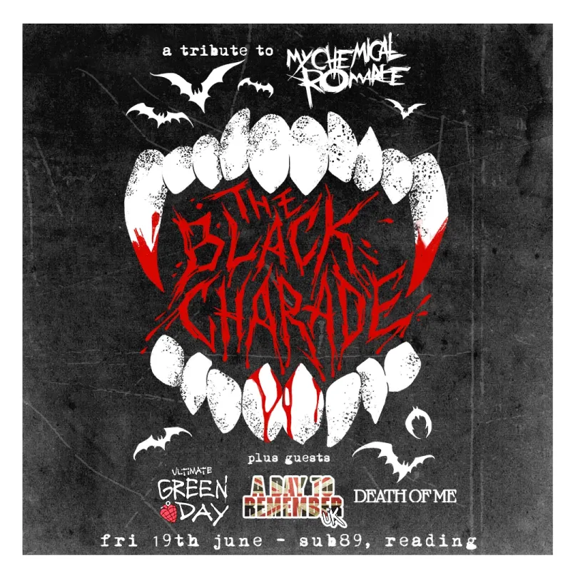 The Black Charade logo designed to look like vampire teeth