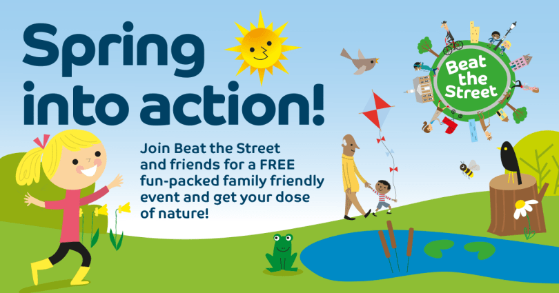 A brughtly coloured picture of a young girl in an urban park with a poind and wildlife