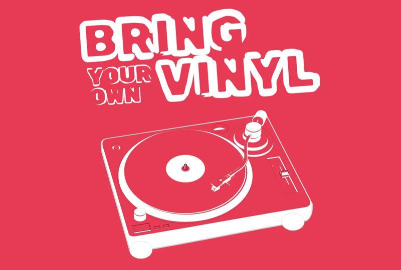 Bring Your Own Vinyl logo with an image of a record player