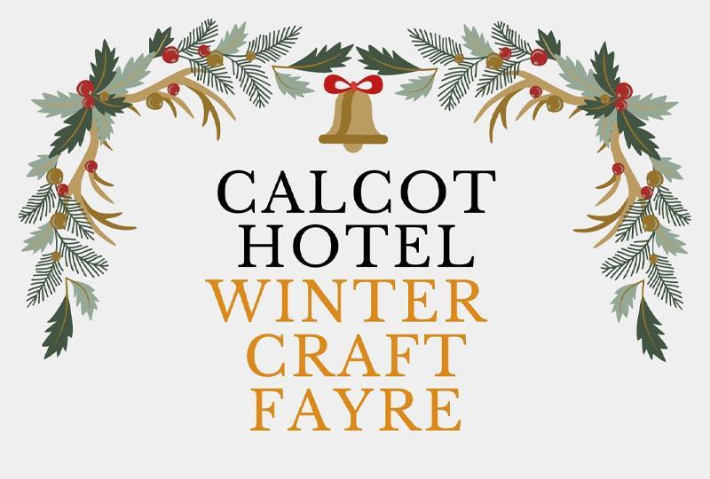 Poster for Calcot Hotel Winter Craft Fayre with a Christmas wreath-like edge