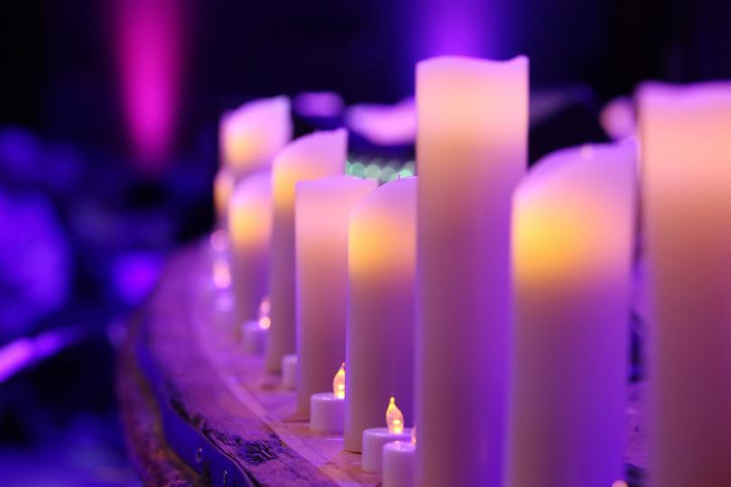 Candles on stage 