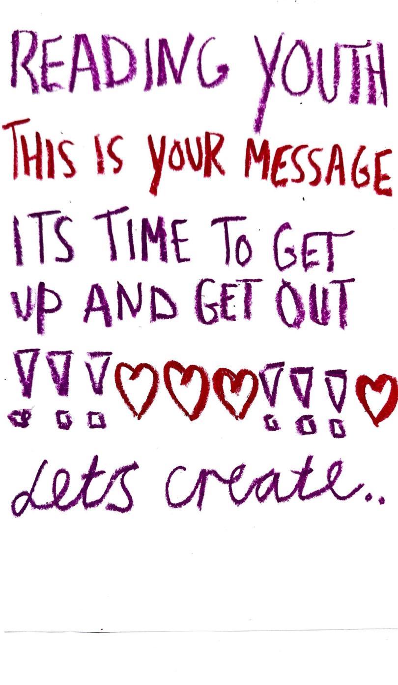 hand written poster - its time to get up and get out lets create