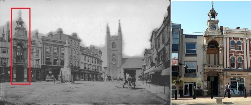 Then and now shots of Reading Corn Exchange building