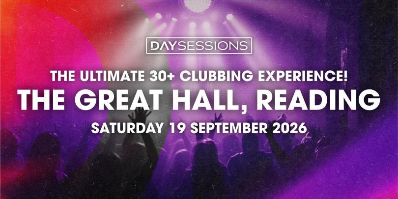 Pster with deatils of the event over a silhouetted image of people dancing