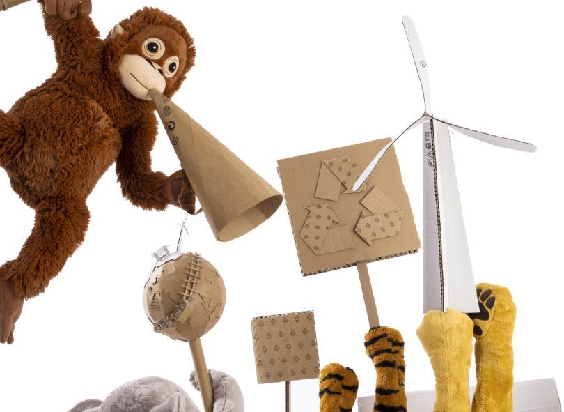 IKEA soft toy giving a speech on sustainability 