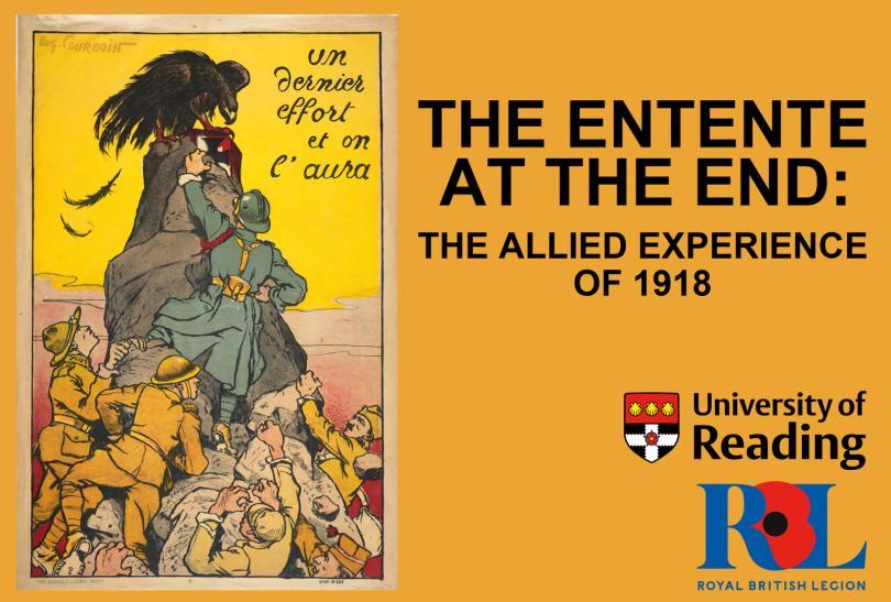 Poster featuring ‘One last effort and we’ll have him’ poster showing Allied soldiers reaching for the German imperial eagle (1918) IWM (Art.IWM PST 4404)