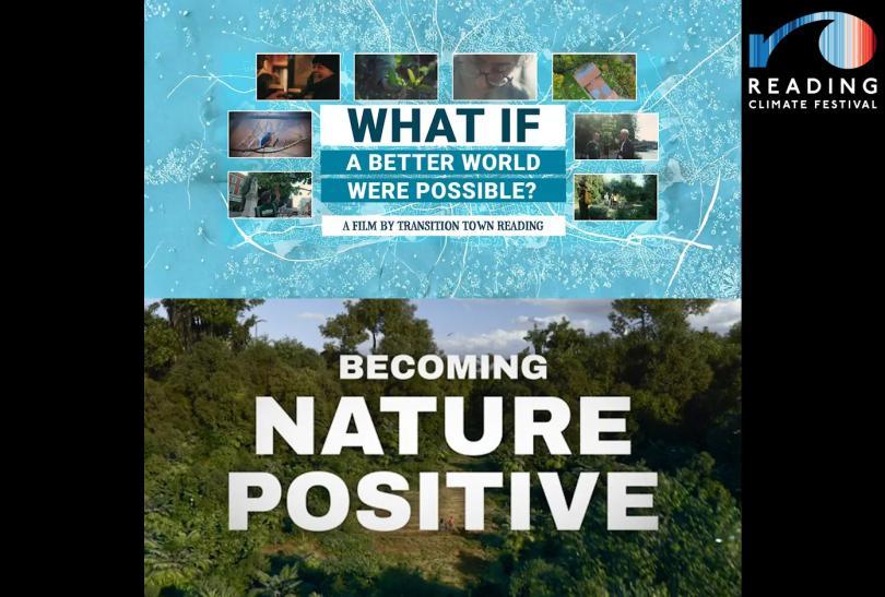Poster art for the films "What if a Better World Were Possible?" and "Becoming Nature Positive"