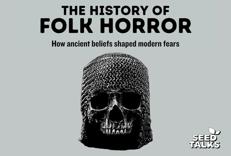 Event poster with an image of a skull wearing chainmail headgear
