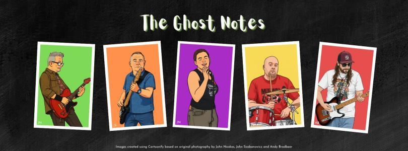 AI-generated cartoon images of band members