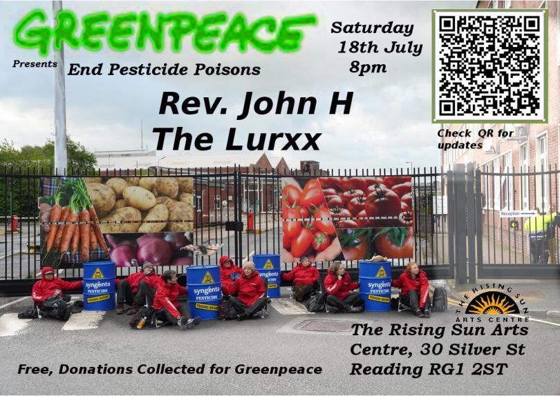photo of Greenpeace protesters outside a factory