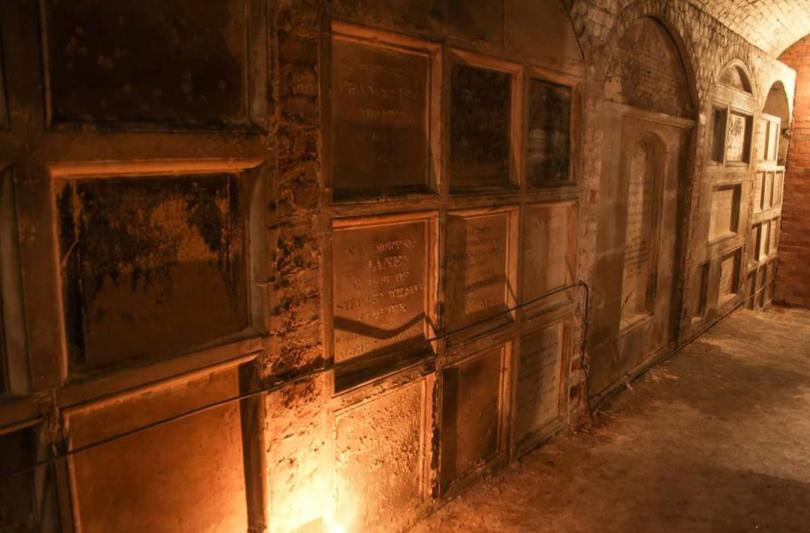The vaults under Holy Trinity Church, Reading