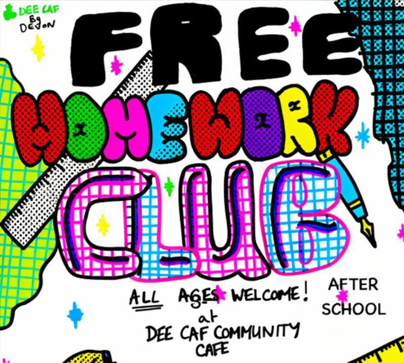 Hand-drawn logo for Free Homework Club