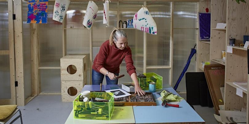 artist in studio printmaking 