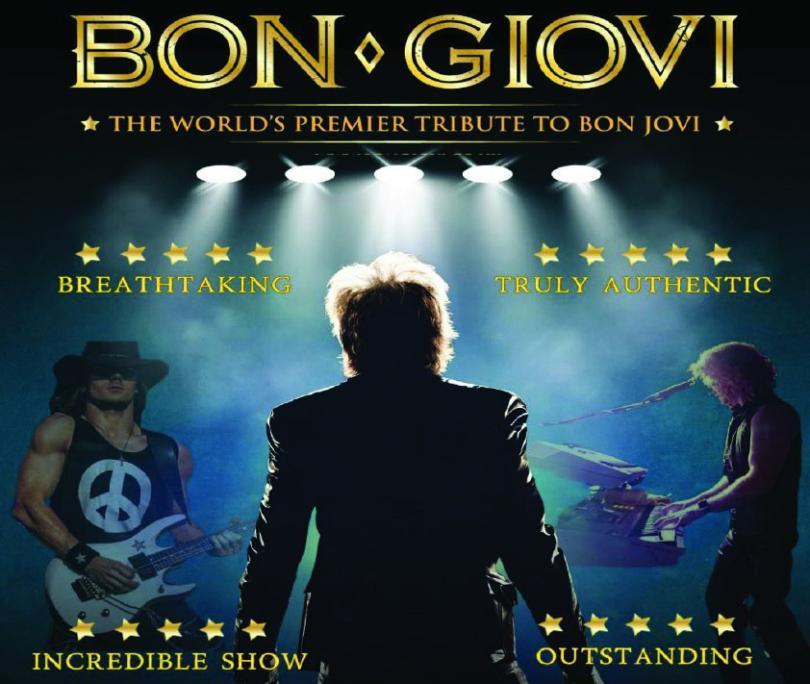 Members of the band Bon Giovi. The singer has his back to us.