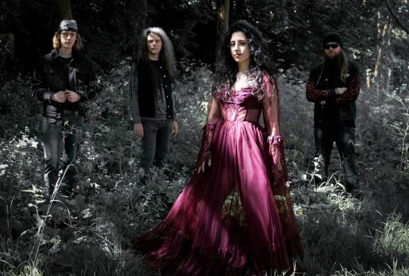 Night-ish - Nightwish Tribute Band standing in a wooded copse in gothic clothes