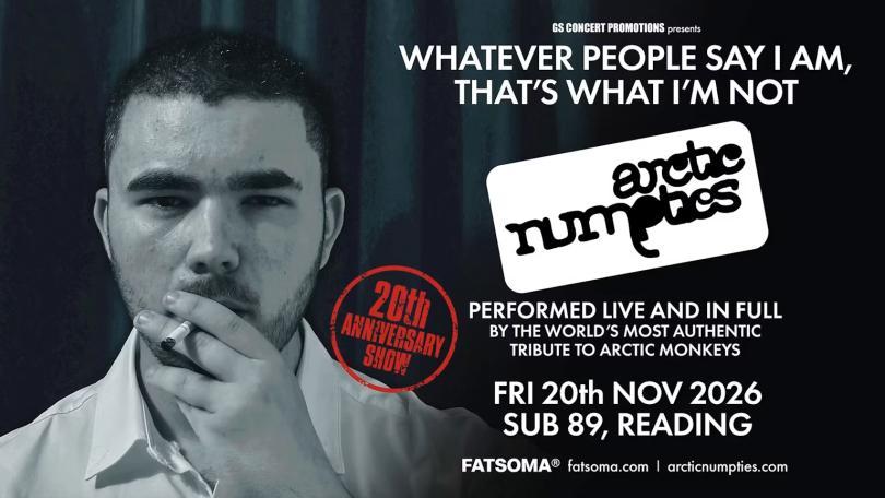 Event poster with an image of a man with a crewcut smoking a cigarette