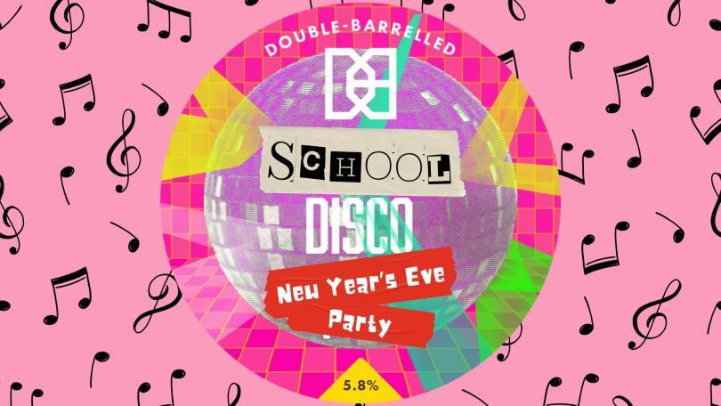 garish logo for NYE School disco