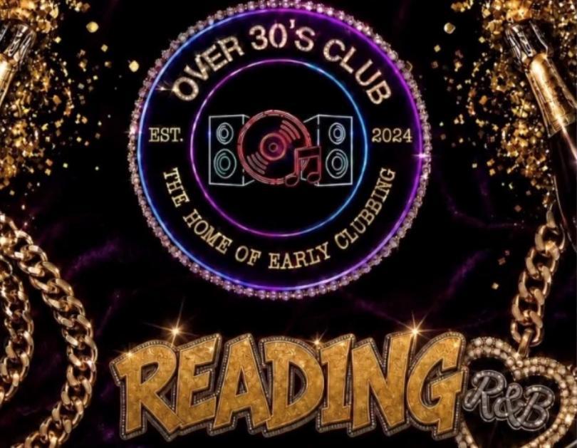 AI-generated poster with the over-30s club logo and images of gold chains