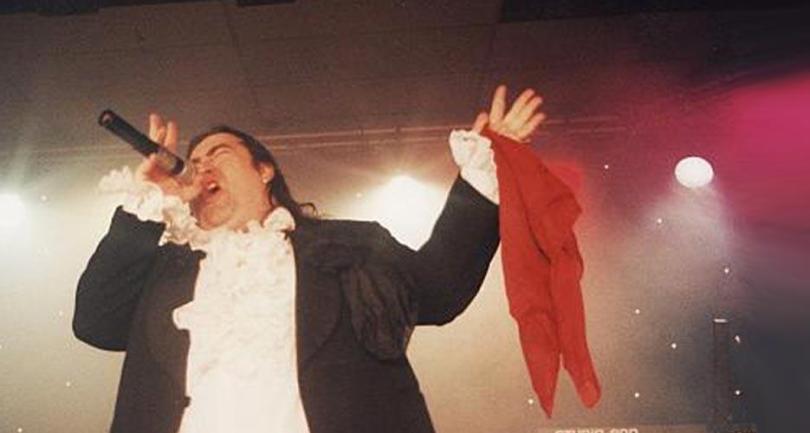 Pete Rossi as Meat Loaf, performing with is band at The Flowing Spring