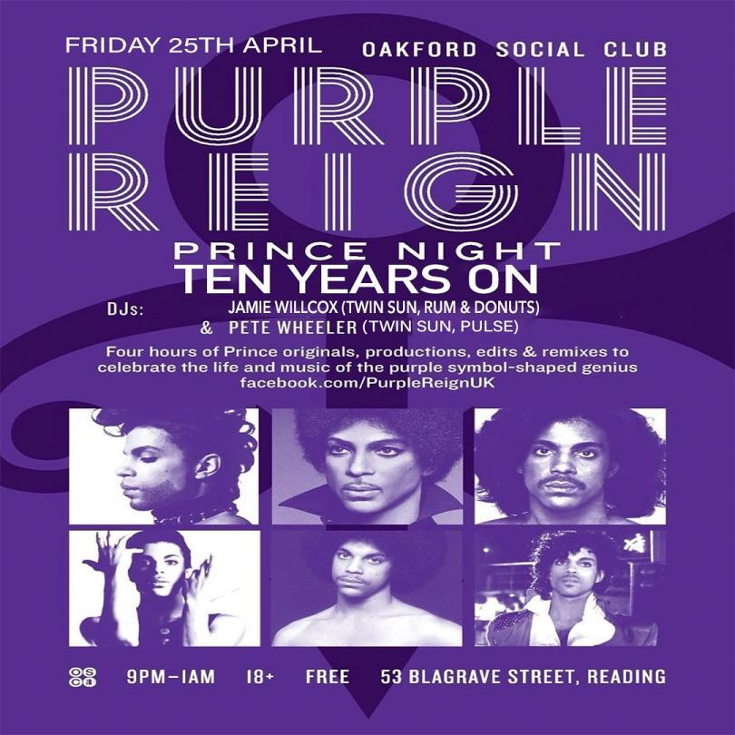 Poster for Purple Reign with images of Prince