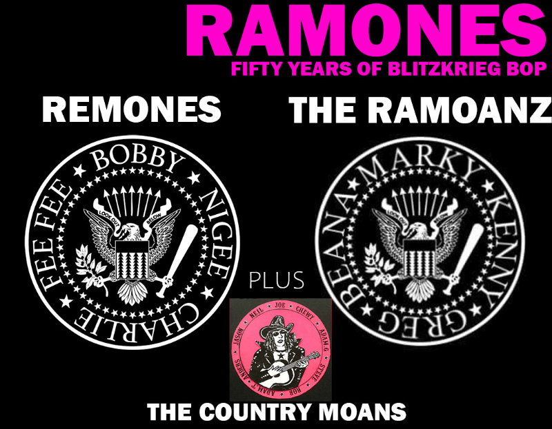 Logos for three Ramones tribute bands