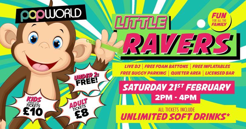 Poster for Little Ravers with a cartoon monkey