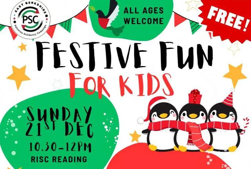 Event poster with some cartoon penguins and big coloured splotches