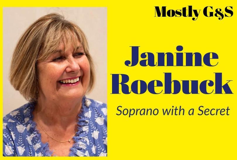 Singer Janine Roebuck in a blue floral blouse