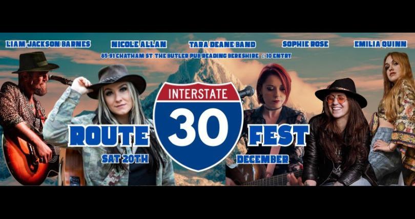 Poster for Route 30 Fest with headshots of the artists performing