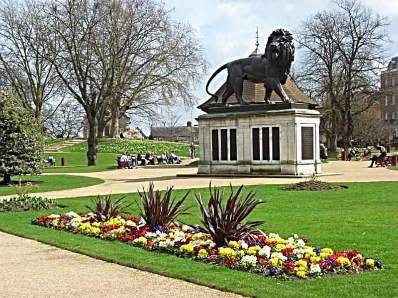 The Maiwand Lion memorial in Forbury Gardens, Reading