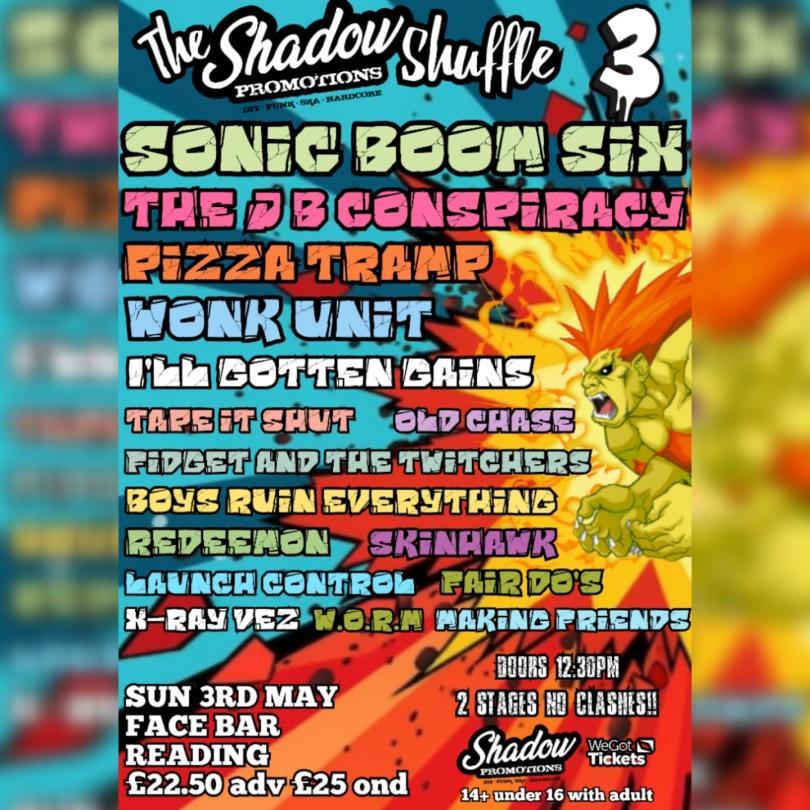 Shadow Shuffle III poster listing the bands appearing.