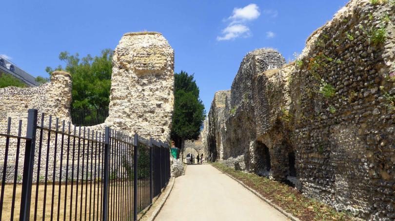 pathway through the ruins of Reading Abbey