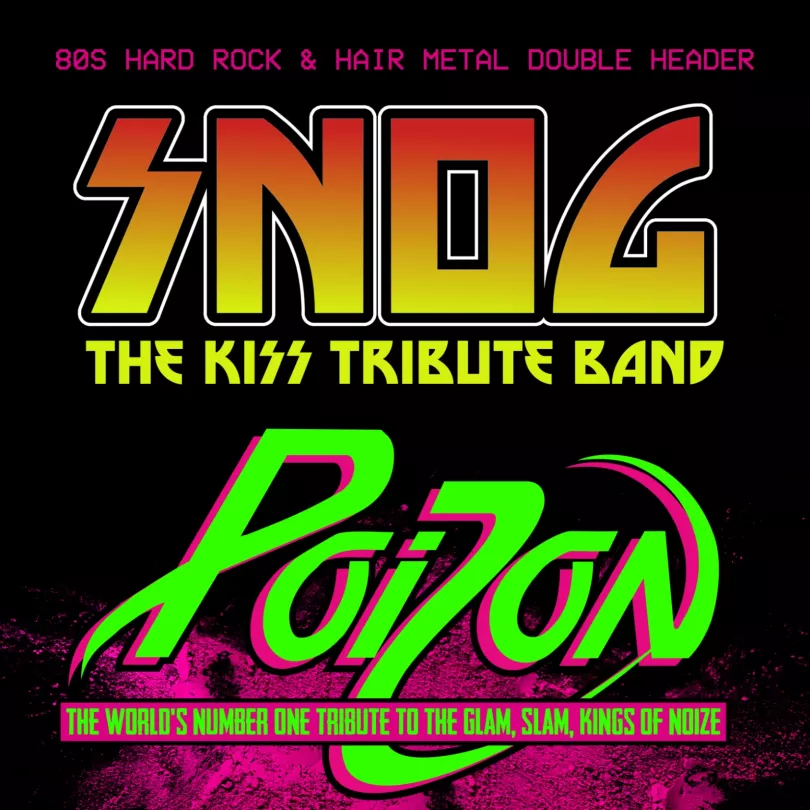 Logos for the bands SNOG and Poizon