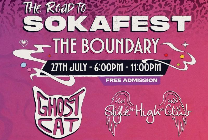 Poster with logos for the bands Ghost Cat and Style High Club and details about the event
