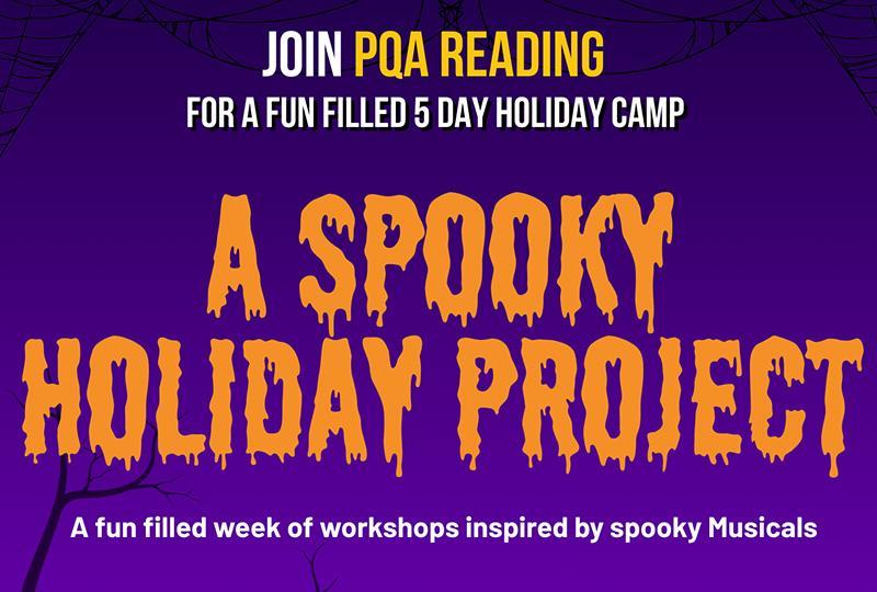 A SPOOKY Holiday Project in an orange Halloween-y font against a purple background