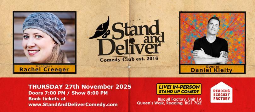 Stand and Deliver comedy November banner 