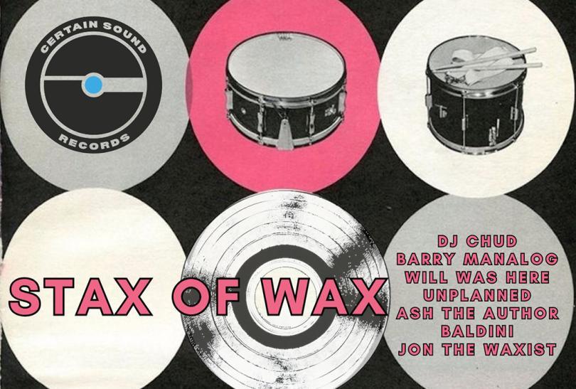 Stax of Wax poster with list of DJ names