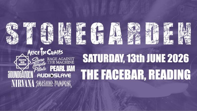 Poster featuring logos for the band Stonegarden and the various grunge bands they cover